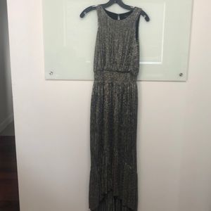 Metallic high-low dress, perfect party dress!